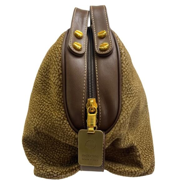 Borbonese Vintage Brown Suede And Leather Clutch Bag Made In Italy - Picture 2 of 10